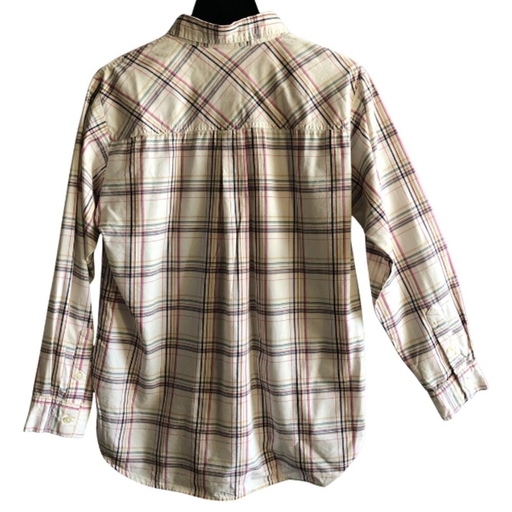 Loft Multicolor Plaid Button Down Collared Boyfri… - image 3